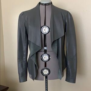 Bod and Christensen Grey Leather Jacket